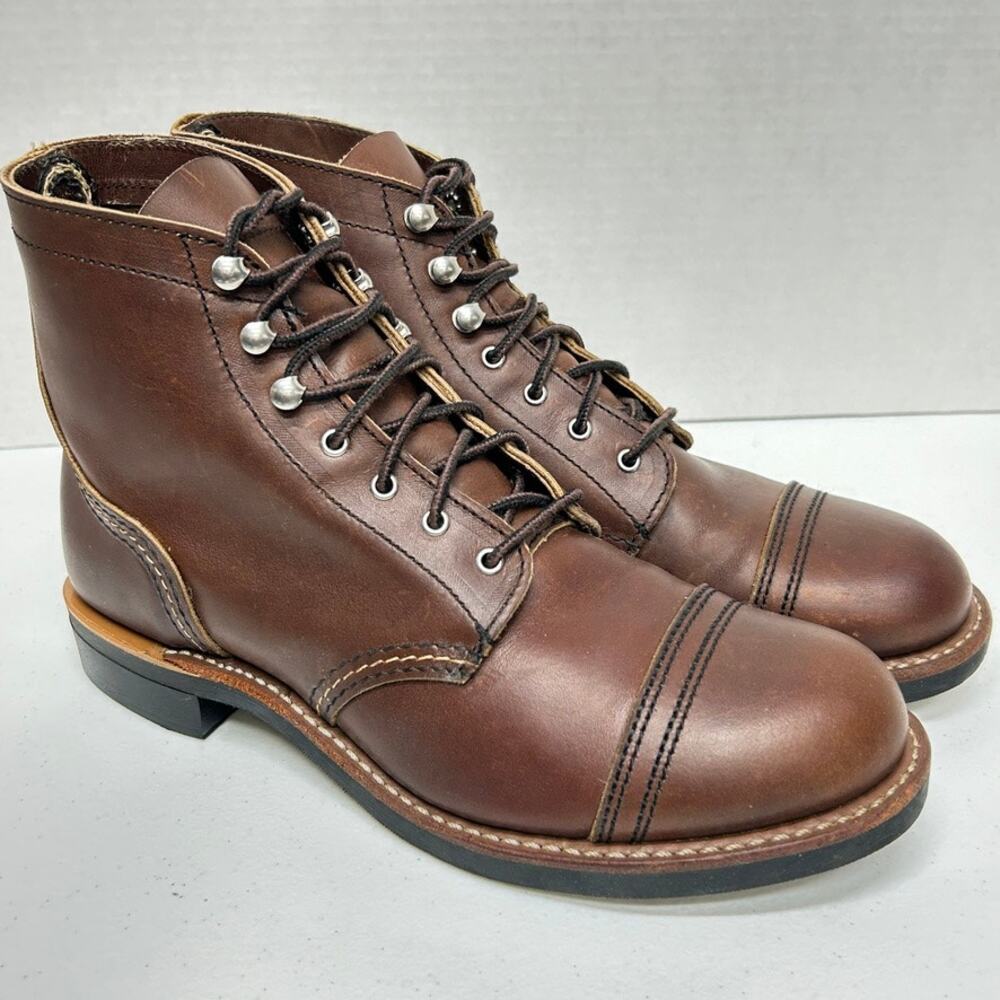 Red Wing Shoes Iron Ranger Amber Womens 8.5B Leather Lace Up Boots 3365 USA Read